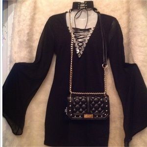 Forever 21 Black Lace Up Dress